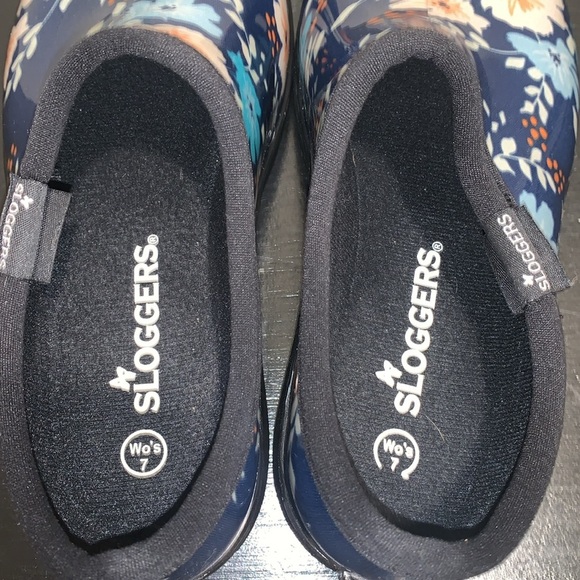 Sloggers Women's Floral Fun Blue Outdoor Rain Garden Clogs Sz 7 - Picture 6 of 9